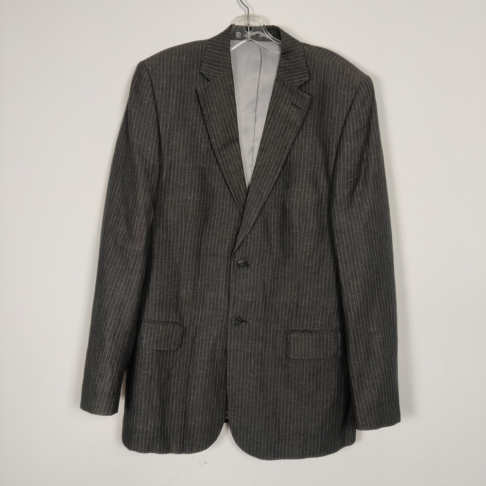 Boulevard Club Men's Gray Pinstripe Blazer Size 40L Business Casual Old Money